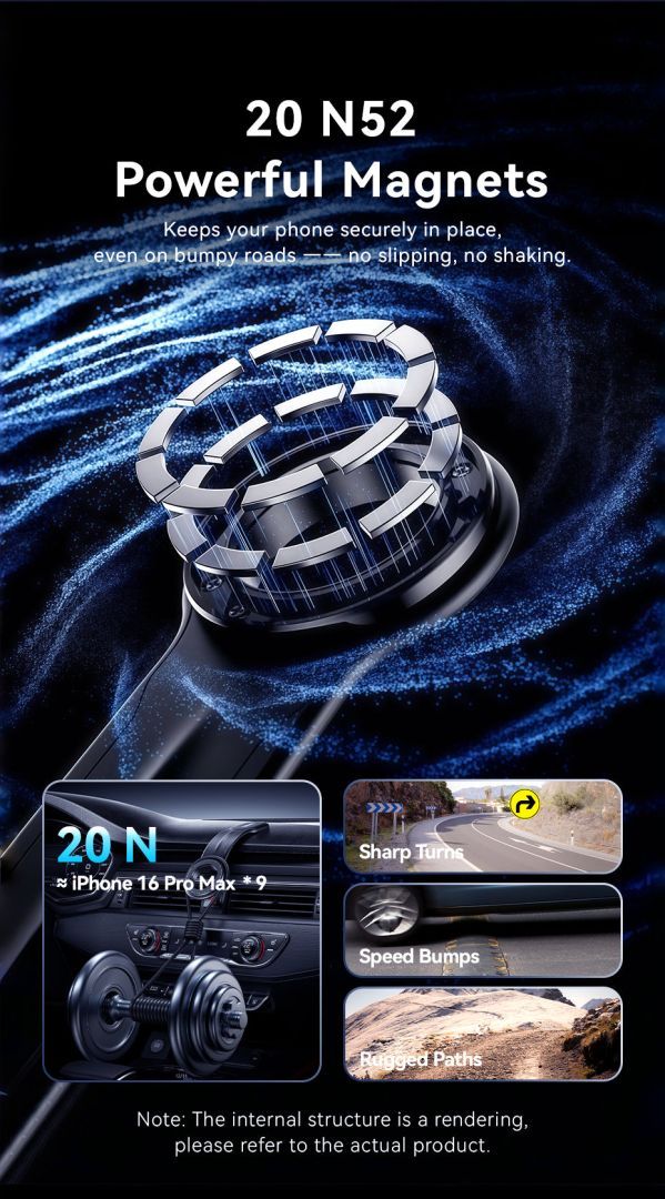 Vention Magnetic Car Phone Mount Black Vention Magnetic Car Phone Mount Black