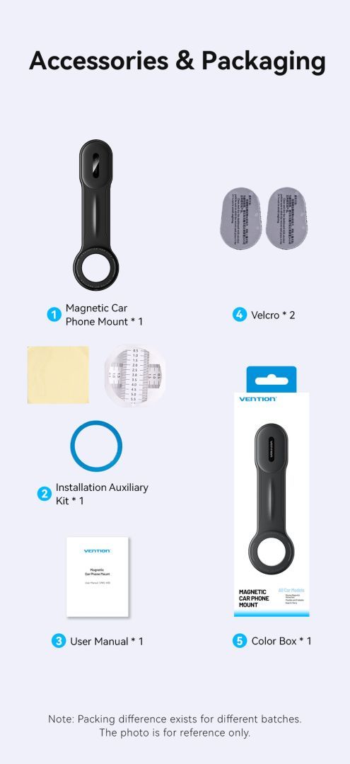 Vention Magnetic Car Phone Mount Black Vention Magnetic Car Phone Mount Black