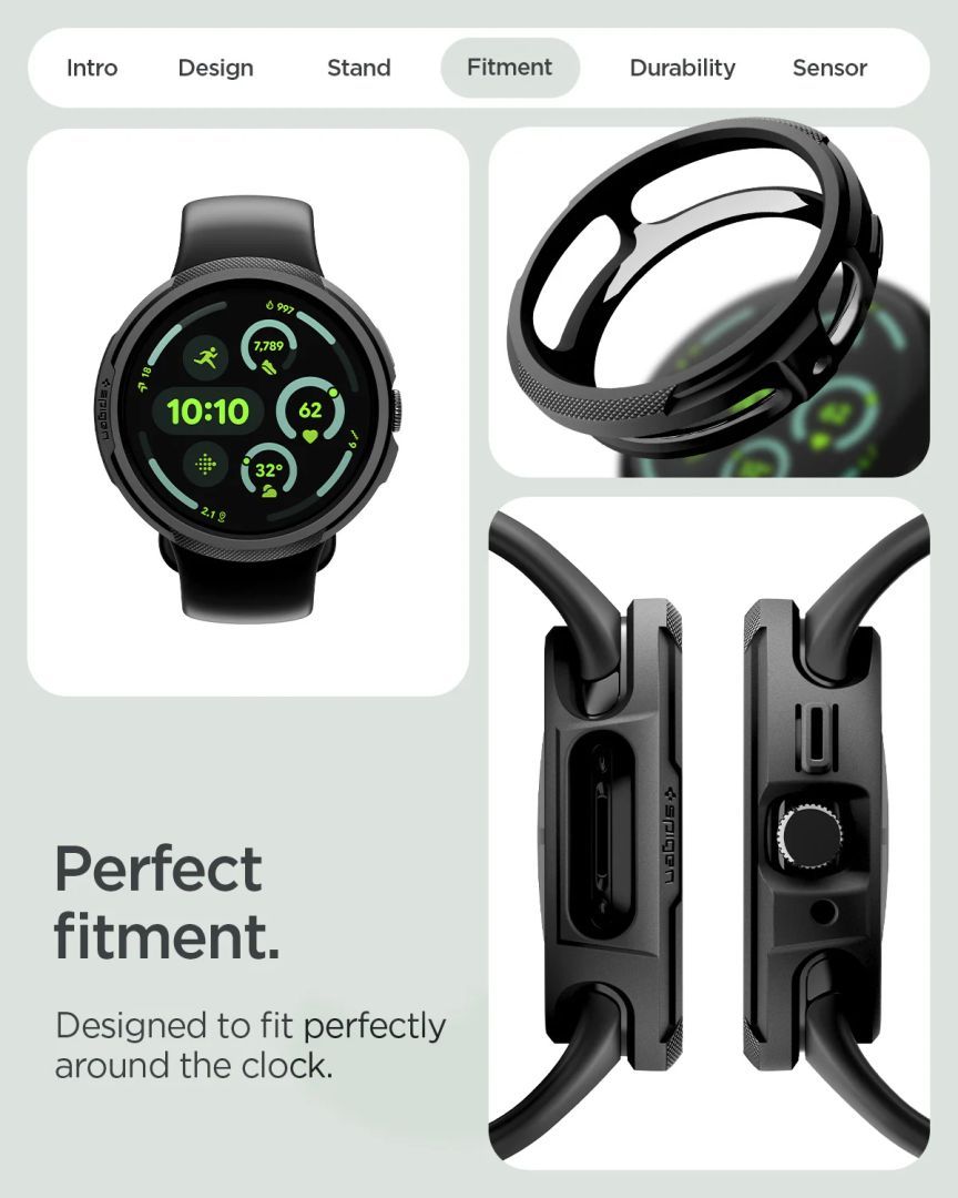 Spigen Liquid Air case for Google Pixel Watch 4 41mm Matte Black