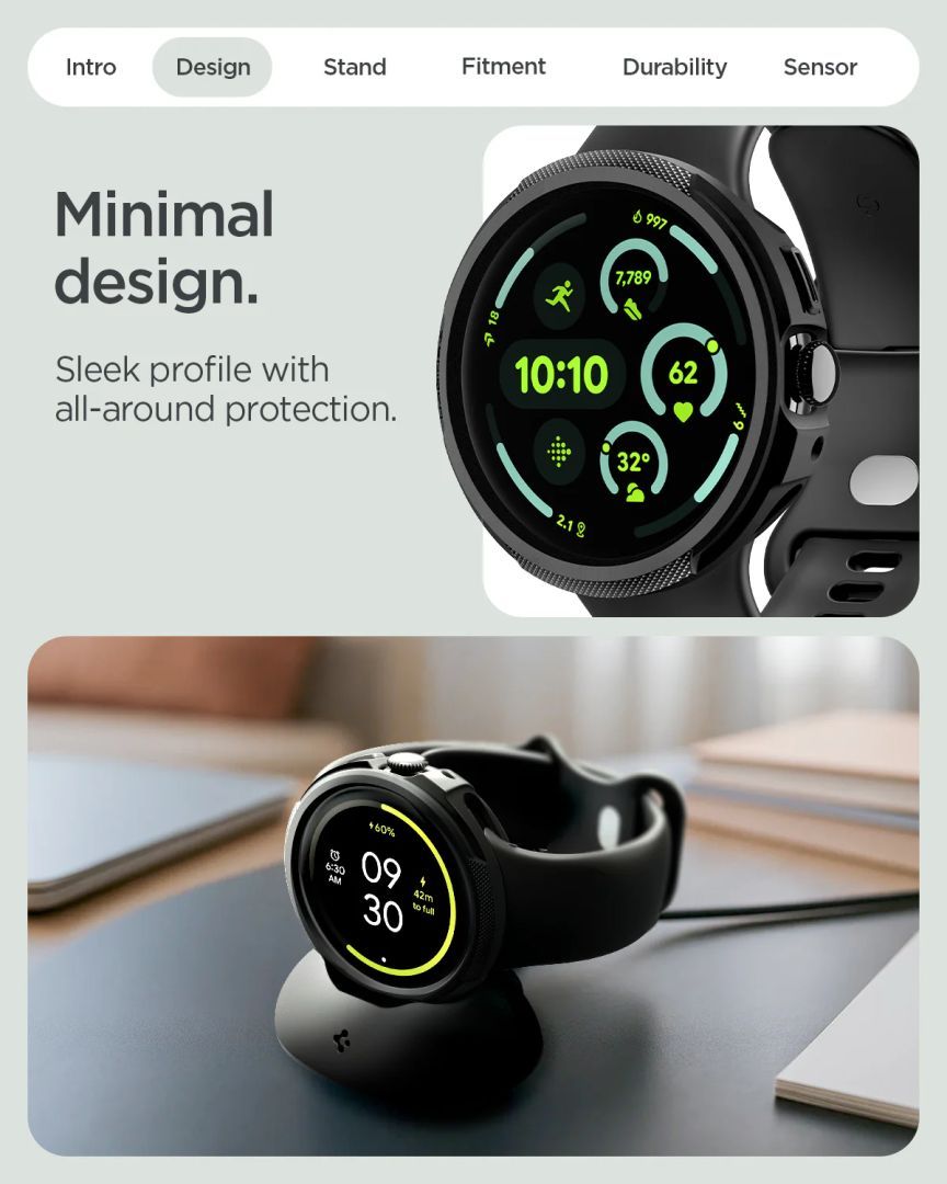 Spigen Liquid Air case for Google Pixel Watch 4 41mm Matte Black