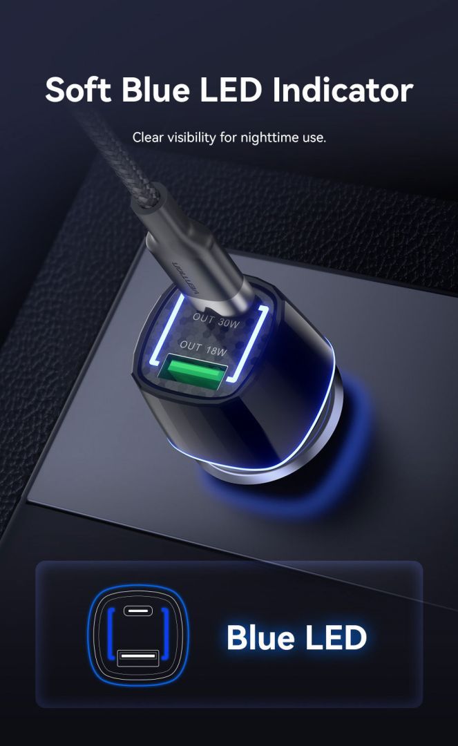 Vention Car Charger Black Vention Car Charger Black