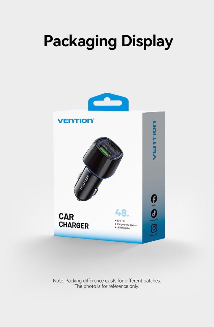 Vention Car Charger Black Vention Car Charger Black