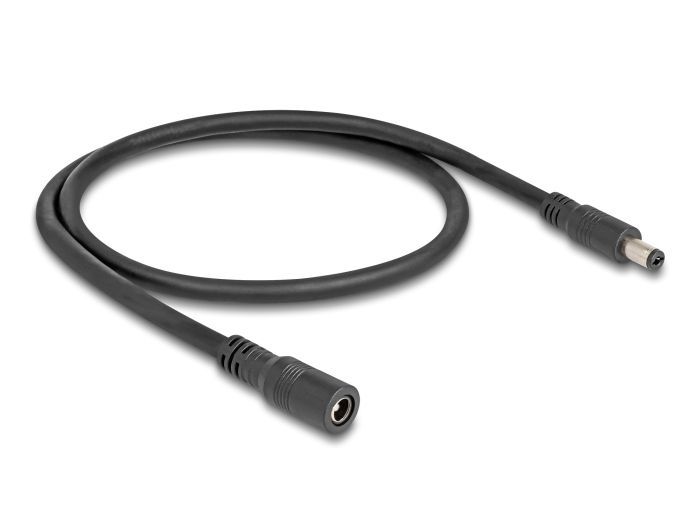 DeLock DC Extension Male/famale cable 0,5m Black DeLock DC Extension Male/famale cable 0,5m Black