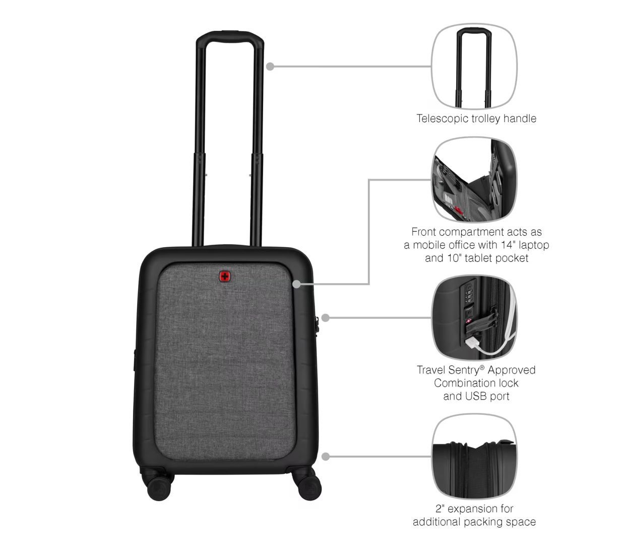 Wenger Syntry Carry-On Case with Laptop Compartment Black