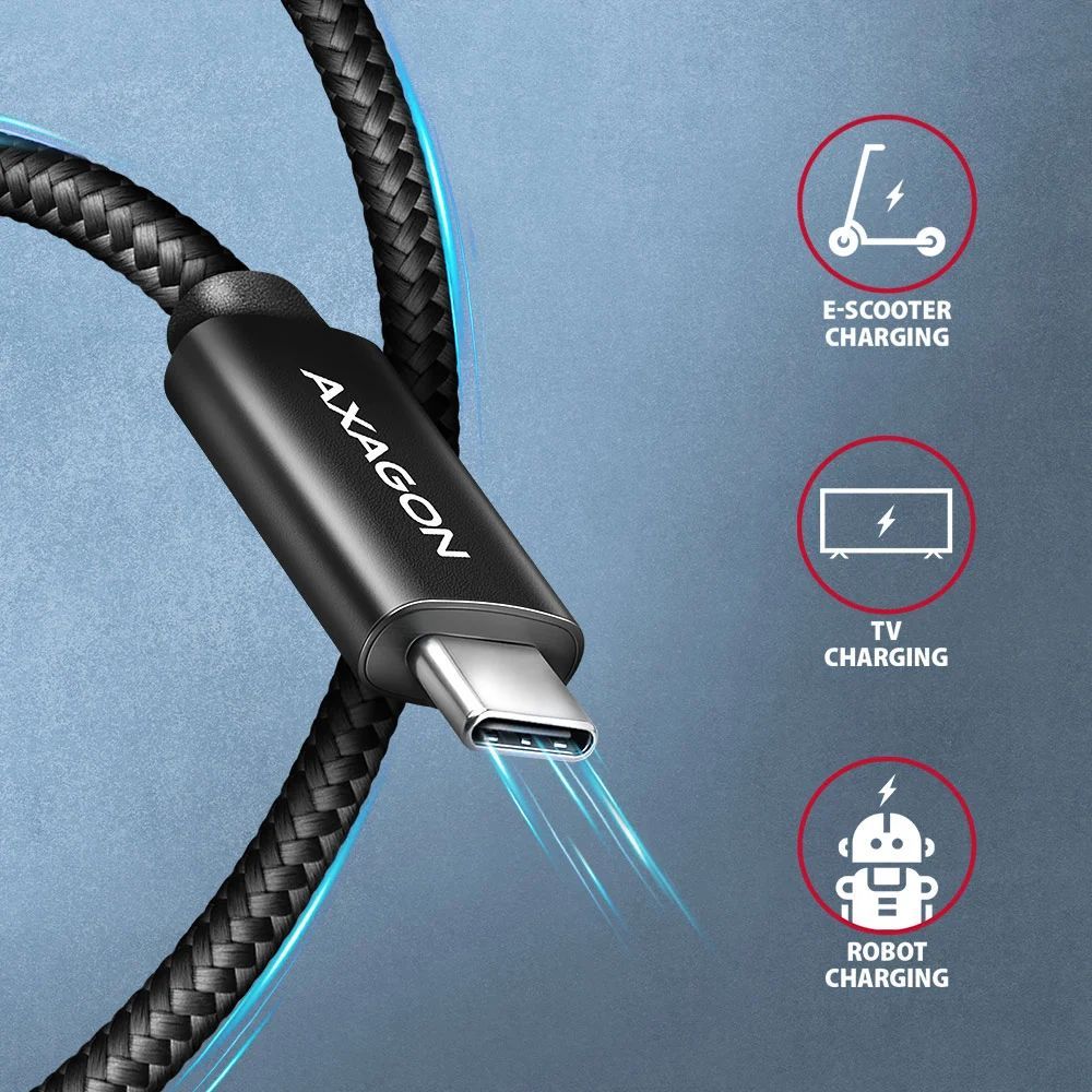 AXAGON BUCM4X-CM10AB NEWGEN USB-C <> USB-C 4 Gen 3x2 Cable 0,5m Black AXAGON BUCM4X-CM10AB NEWGEN USB-C <> USB-C 4 Gen 3x2 Cable 0,5m Black