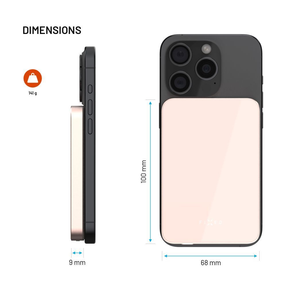 FIXED MagZen 5 Qi2 külső akkumlátor 5000 mAh, rózsaszín