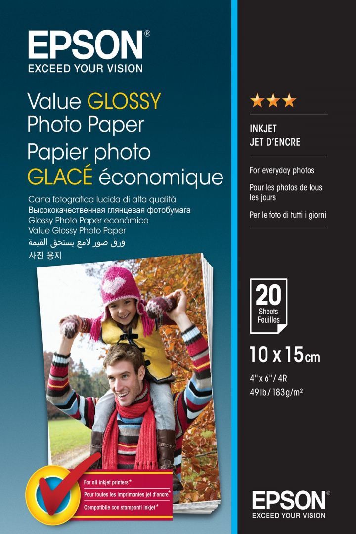 Epson Value 183g 10x15cm 20db Fényes Fotópapír Epson Value 183g 10x15cm 20db Fényes Fotópapír
