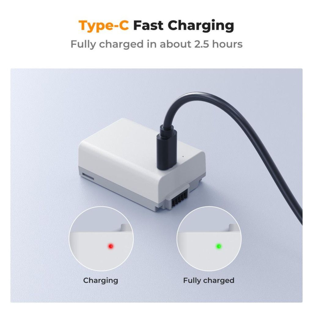 K&F Concept EN-EL25 akkumulátor 1250mAh USB-C csatlakozóval