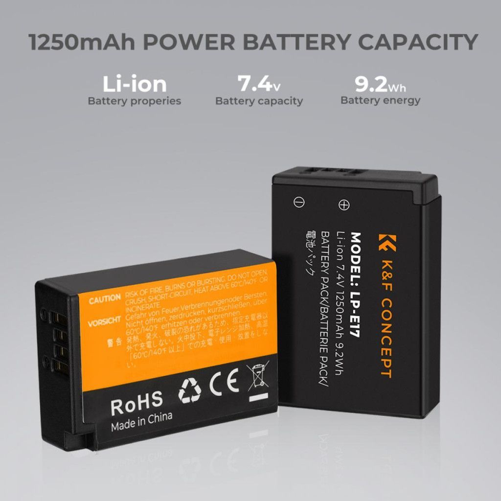 K&F Concept LP-E17 akkumulátor 1250mAh K&F Concept LP-E17 akkumulátor 1250mAh