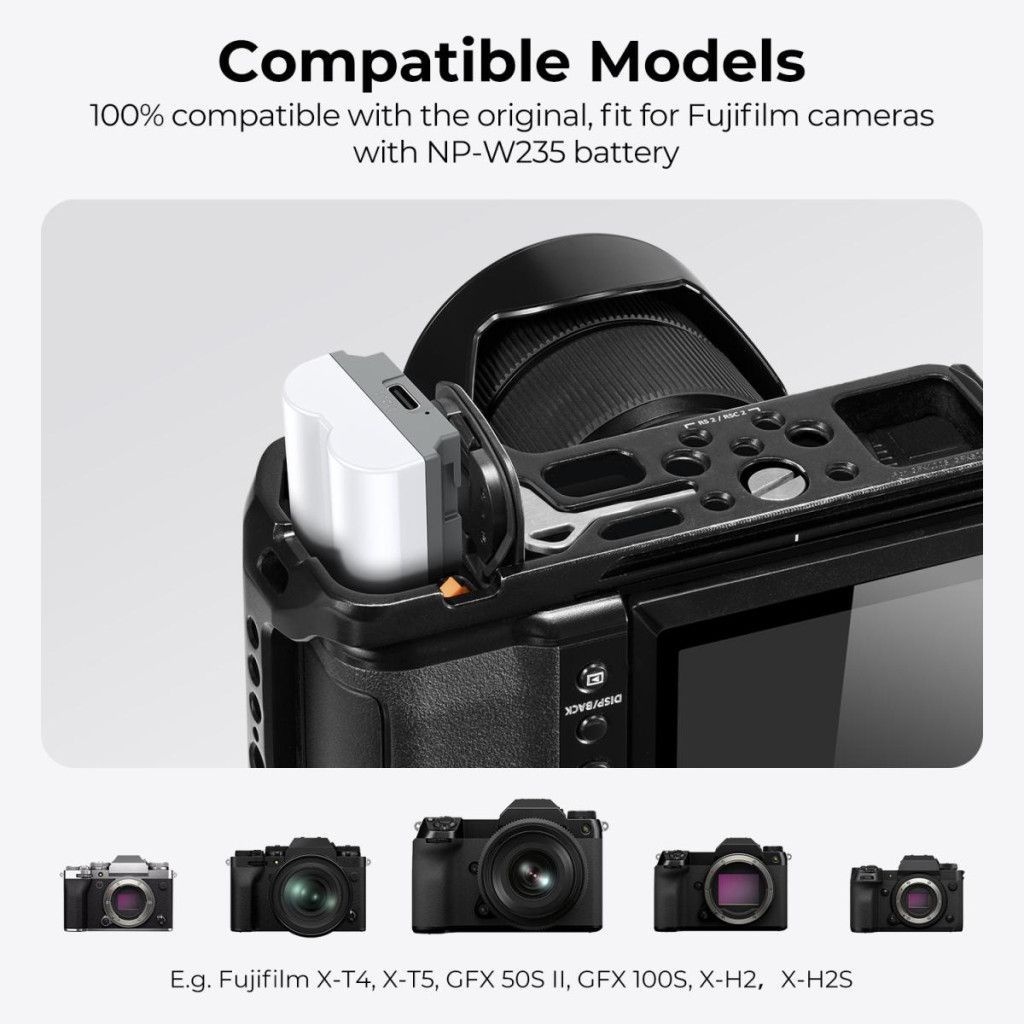 K&F Concept NP-W235 akkumulátor 2db 2400mAh USB-C csatlakozóval K&F Concept NP-W235 akkumulátor 2db 2400mAh USB-C csatlakozóval