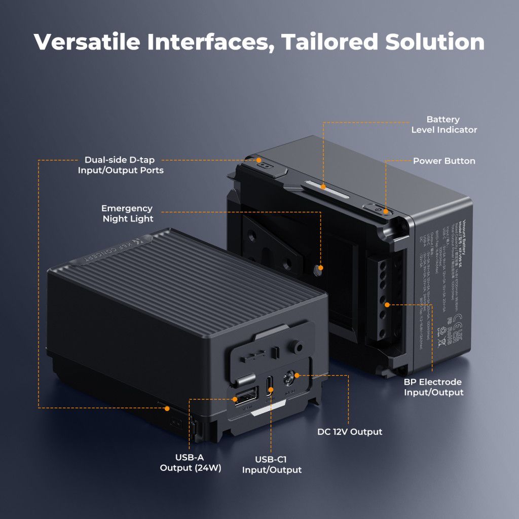K&F Concept V-Mount 6700mAH Powerbank Grey K&F Concept V-Mount 6700mAH Powerbank Grey
