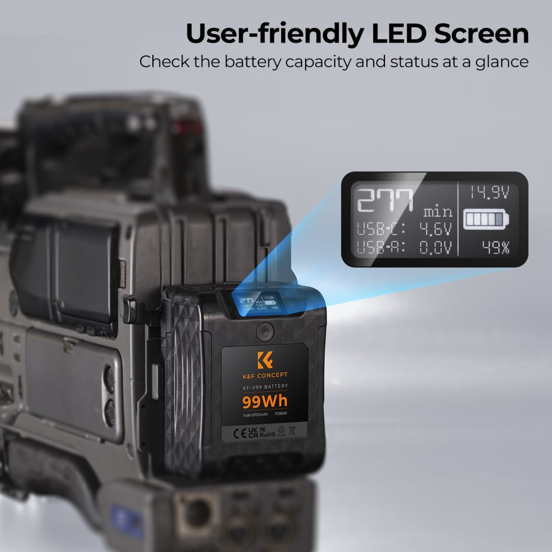 K&F Concept V-Mount 6700mAh Powerbank Black K&F Concept V-Mount 6700mAh Powerbank Black