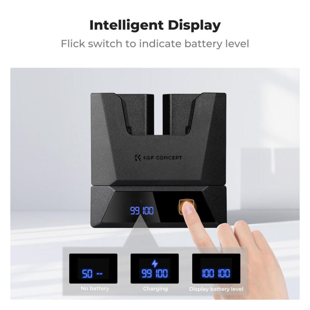 K&F Concept NP-FZ10 Modular Dual-Slot Fast Charger K&F Concept NP-FZ10 Modular Dual-Slot Fast Charger