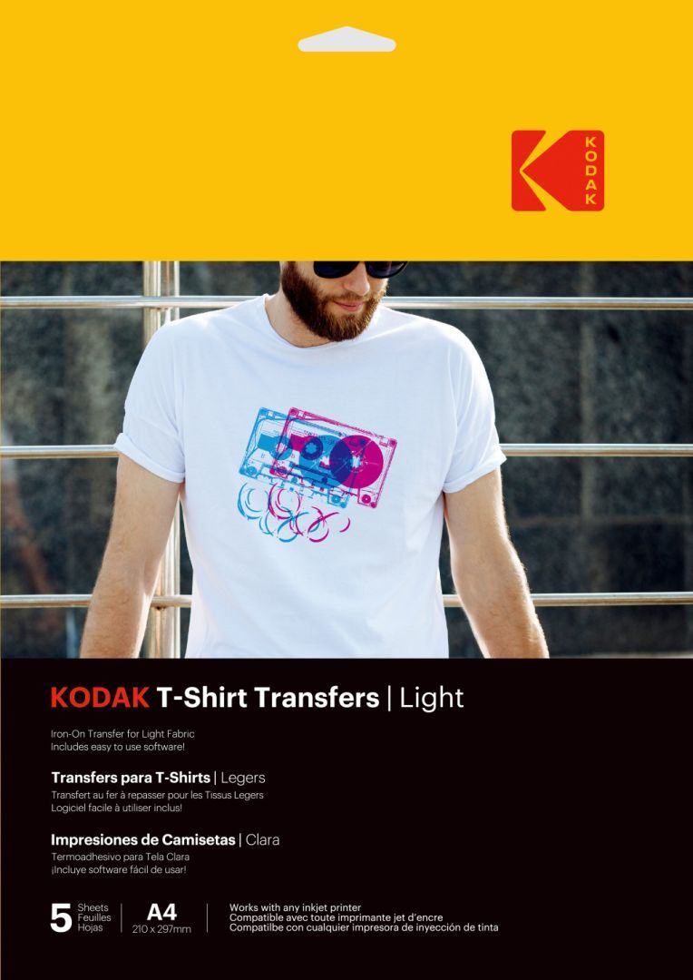 Kodak pólóra vasalható hőtranszfer fotópapír világos színű pólókhoz A4 5db Kodak pólóra vasalható hőtranszfer fotópapír világos színű pólókhoz A4 5db