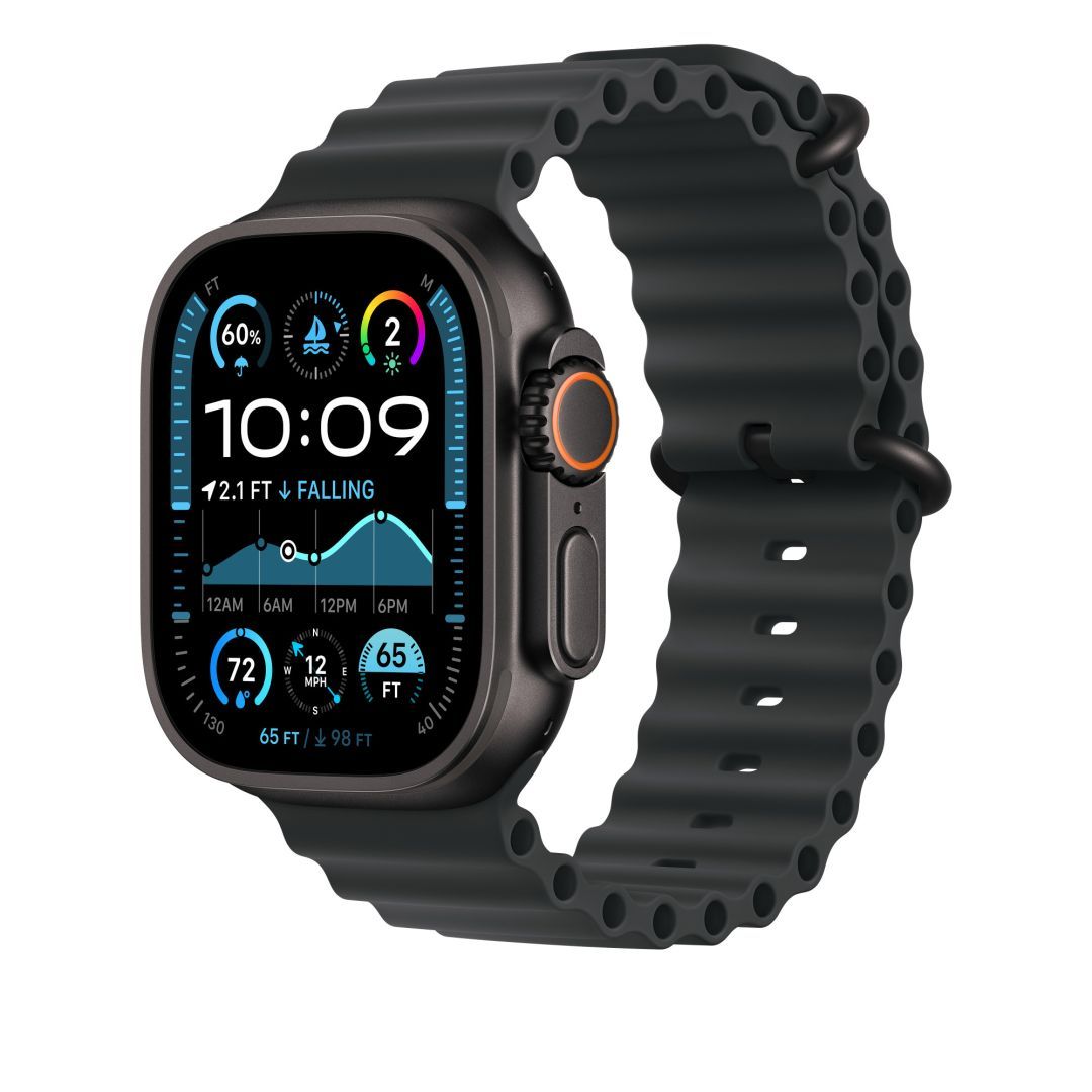 Apple Watch 49mm Ocean Band Black Black Titanium Finish Apple Watch 49mm Ocean Band Black Black Titanium Finish