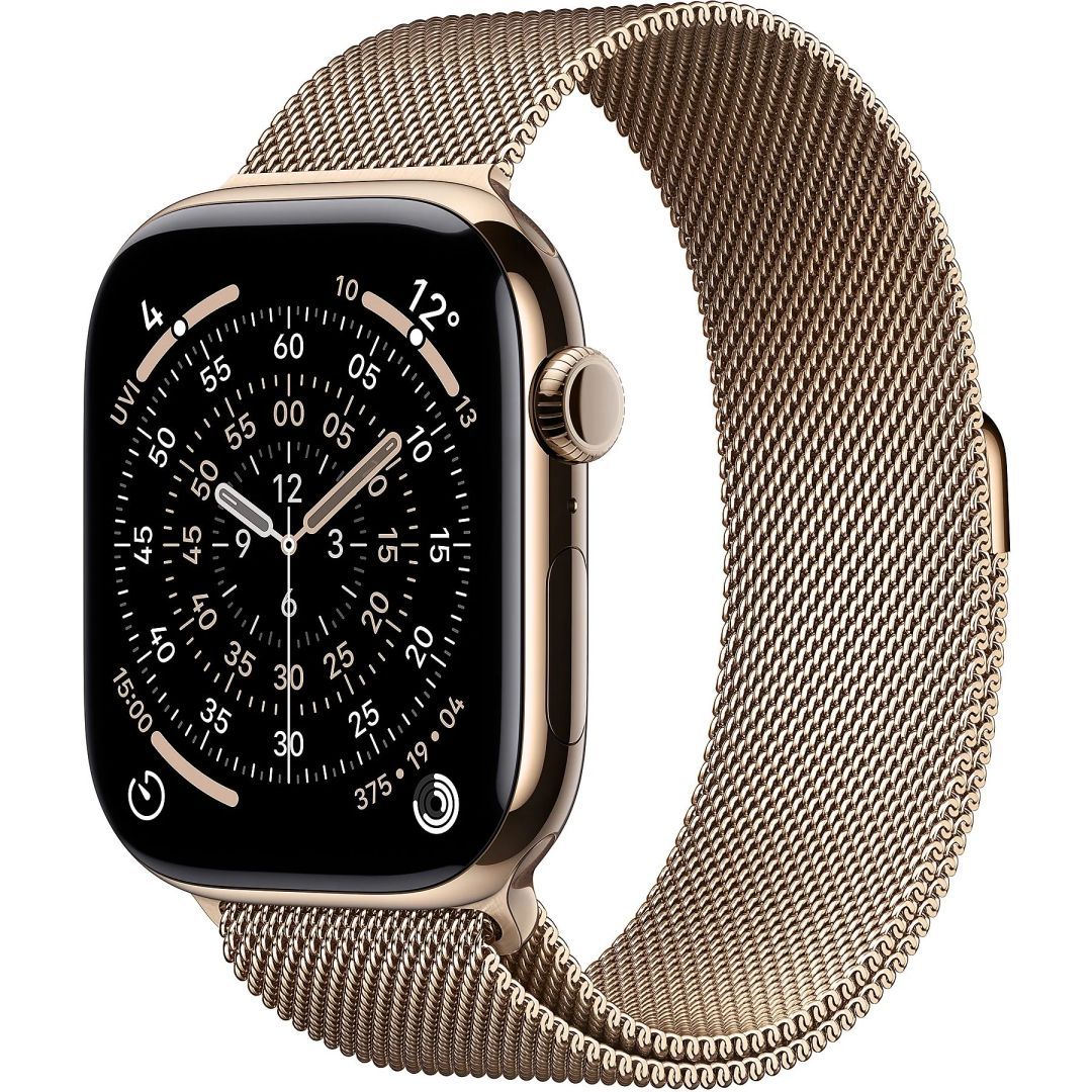 Apple Watch S11 Cellular 46mm Gold Titanium Case with Gold Milanese Loop S/M Apple Watch S11 Cellular 46mm Gold Titanium Case with Gold Milanese Loop S/M