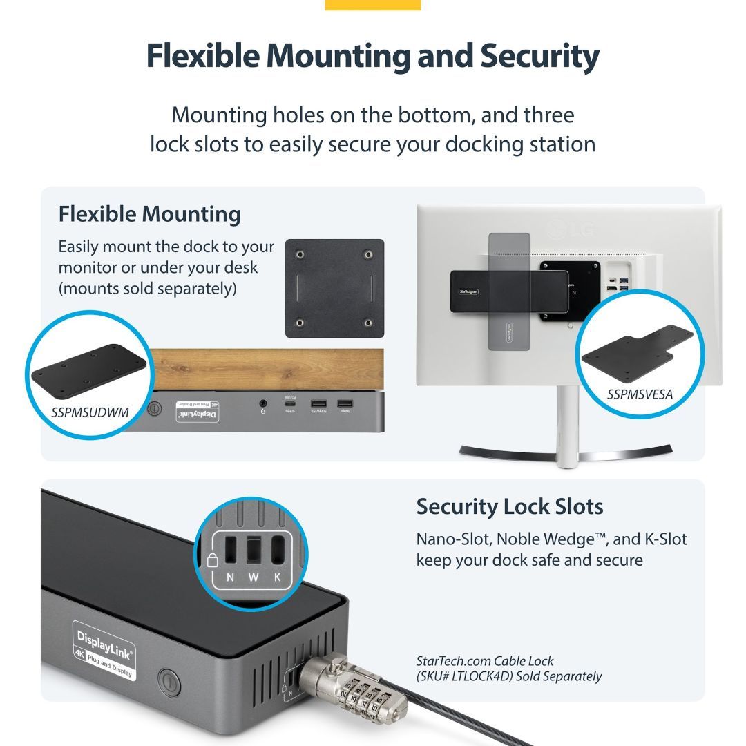 Startech DK30C2DPEPRUE Triple-Monitor USB-C Docking Station