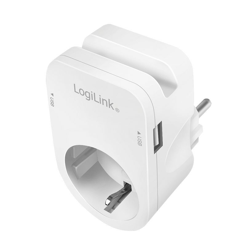 Logilink Socket adapter with holder 1x CEE 7/3 & 2x USB-A Logilink Socket adapter with holder 1x CEE 7/3 & 2x USB-A