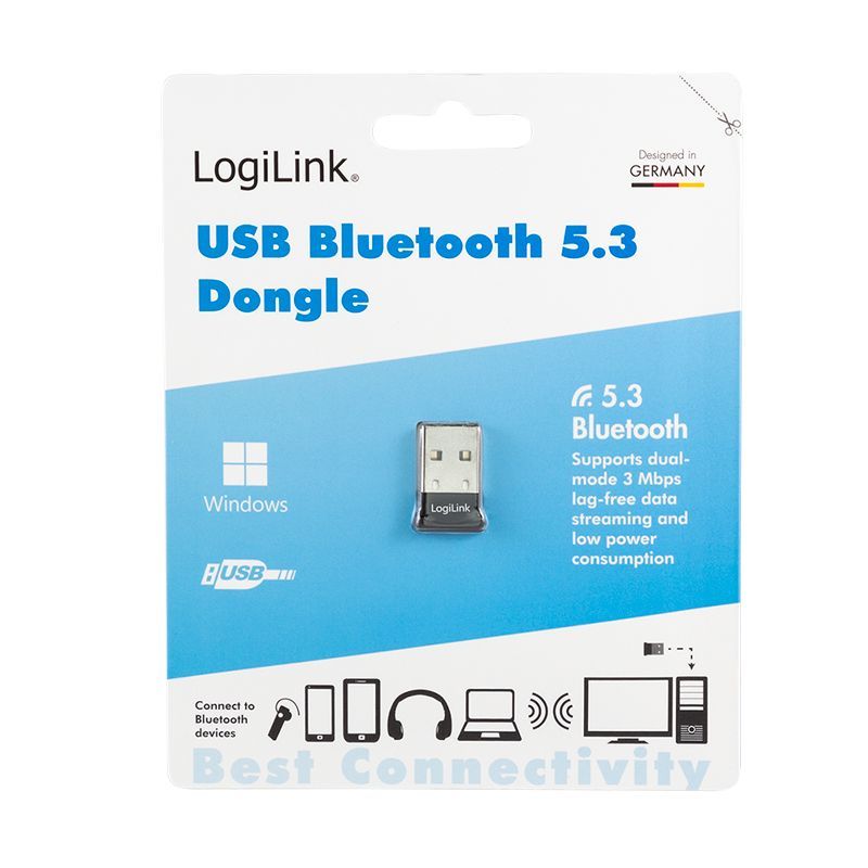 Logilink Bluetooth 5.3 adapter USB-A with LED Black Logilink Bluetooth 5.3 adapter USB-A with LED Black
