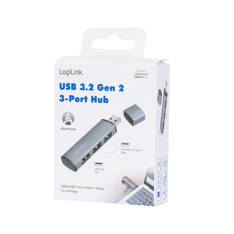 Logilink 3-portos USB3.0 HUB Aluminium Logilink 3-portos USB3.0 HUB Aluminium