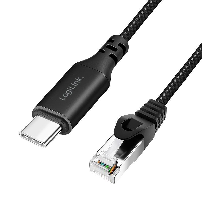 Logilink USB 3.2 Type-C Ethernet cable Black/Grey