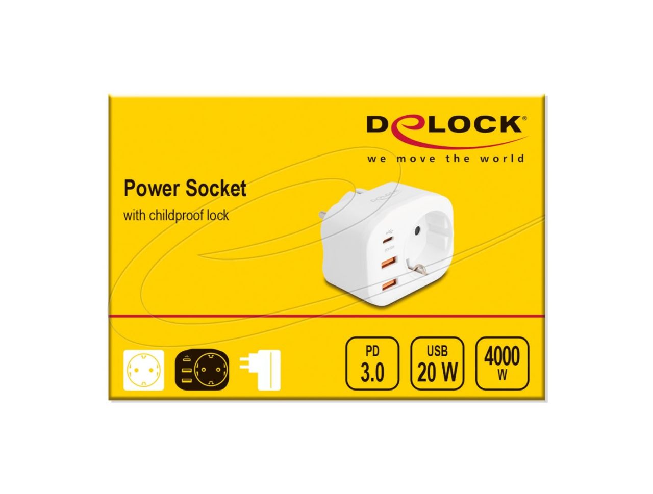 DeLock Power Socket with childproof lock and USB PD charger 20W DeLock Power Socket with childproof lock and USB PD charger 20W