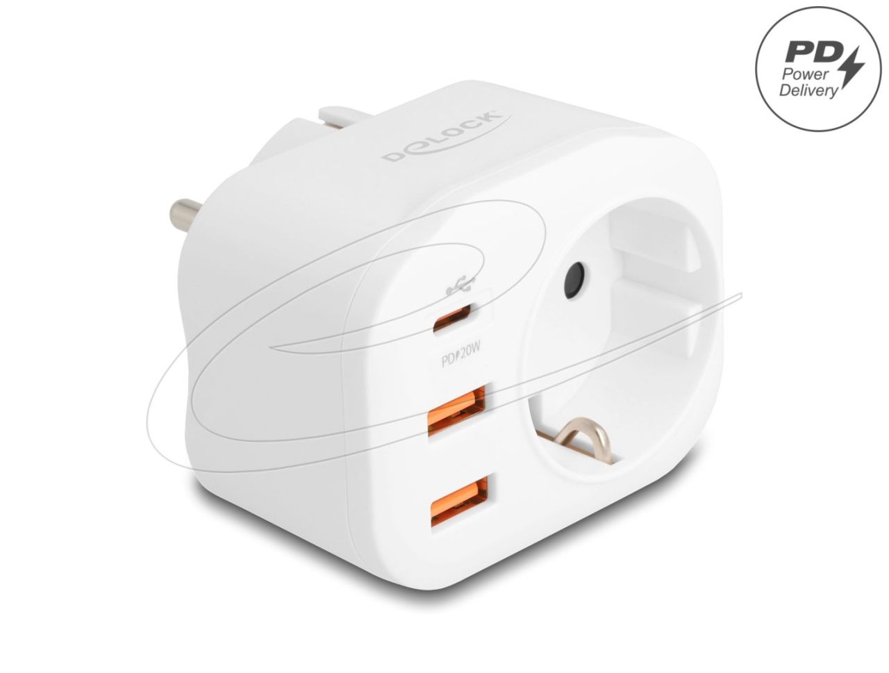 DeLock Power Socket with childproof lock and USB PD charger 20W DeLock Power Socket with childproof lock and USB PD charger 20W