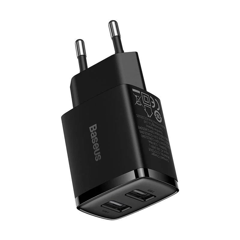 Baseus 2xUSB-A 10,5W Quick Charger Black Baseus 2xUSB-A 10,5W Quick Charger Black