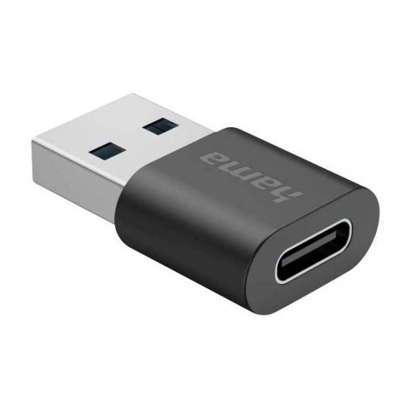 Hama USB3.2 USB-A to USB-C Adapter Black Hama USB3.2 USB-A to USB-C Adapter Black