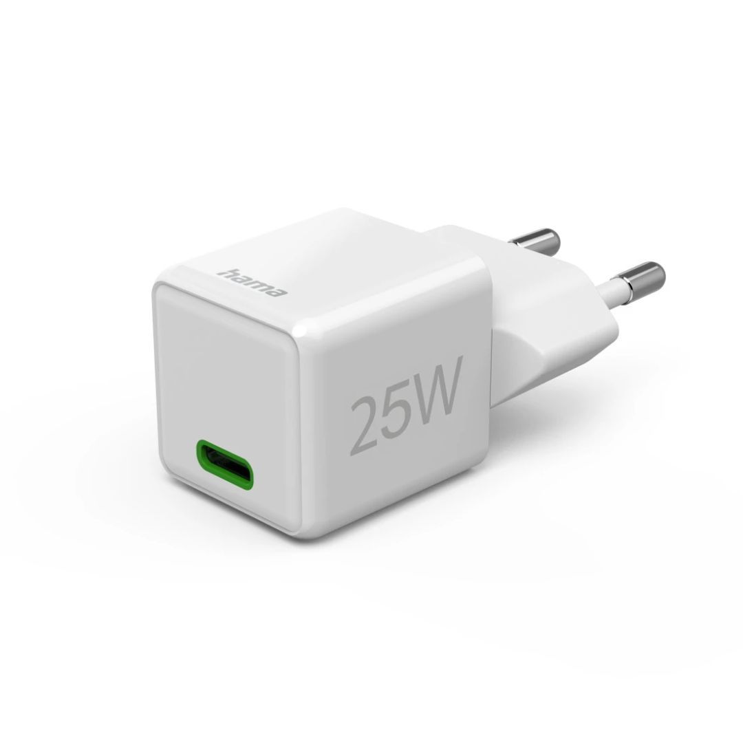 Hama Fast Charger GaN USB-C Super-Mini Charger PD 25W White Hama Fast Charger GaN USB-C Super-Mini Charger PD 25W White
