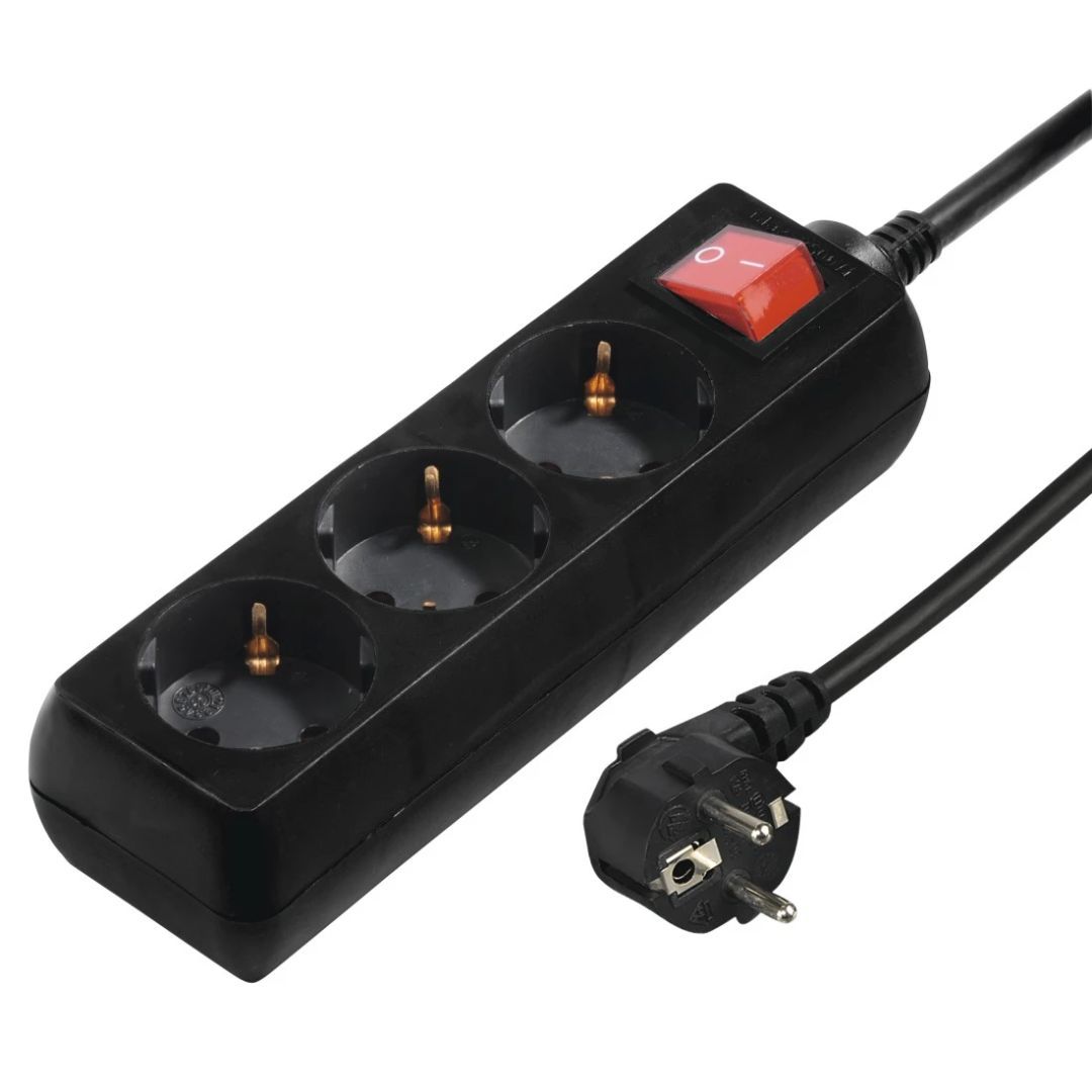 Hama Hálózati Elosztó Kapcsolóval 3DIN 5m Black Hama Hálózati Elosztó Kapcsolóval 3DIN 5m Black