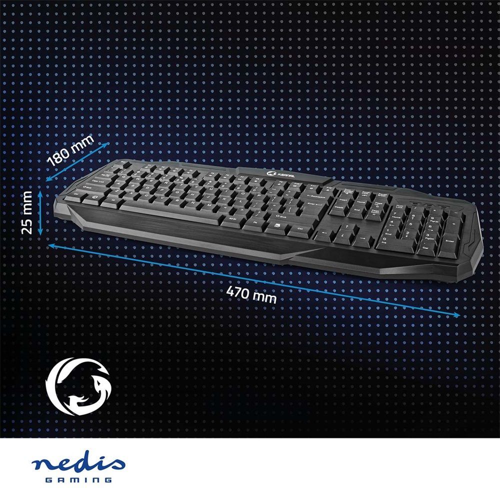 Nedis GKBD100BKUS Wired Gaming Keyboard Black US