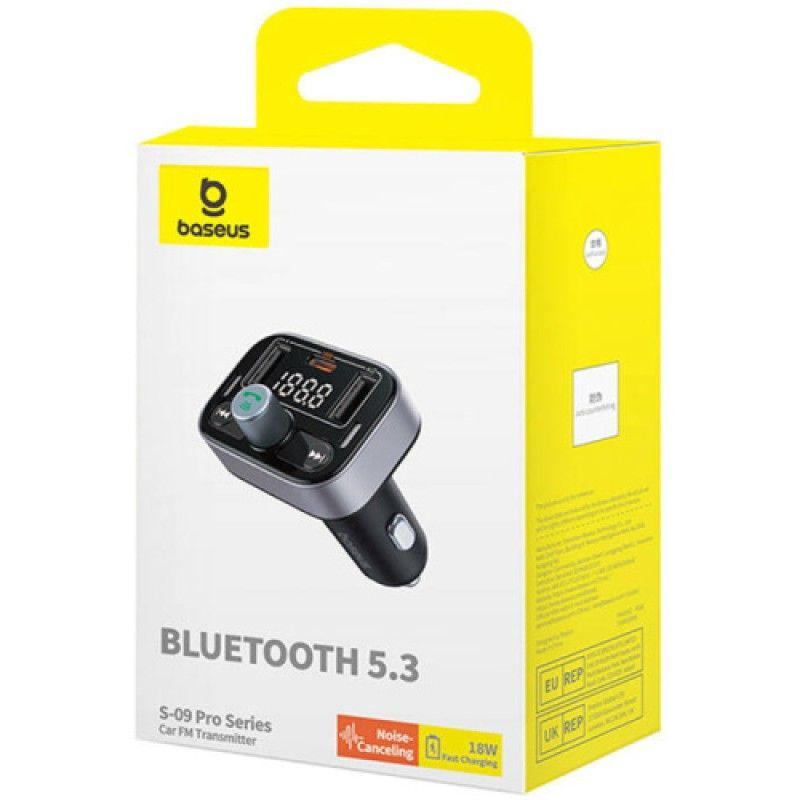 Baseus S09 Pro FM Transzmitter Black Baseus S09 Pro FM Transzmitter Black