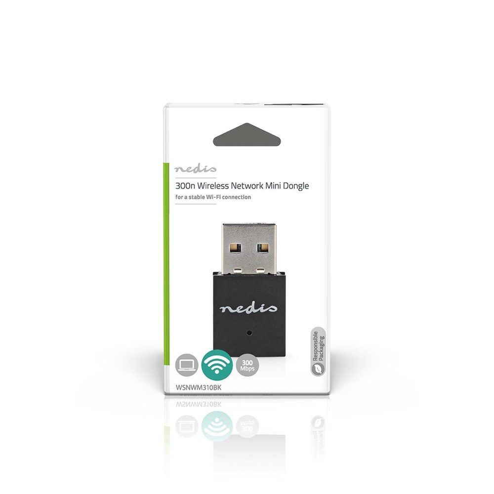 Nedis WSNWM310BK Wi-Fi N300 Network Dongle Black Nedis WSNWM310BK Wi-Fi N300 Network Dongle Black