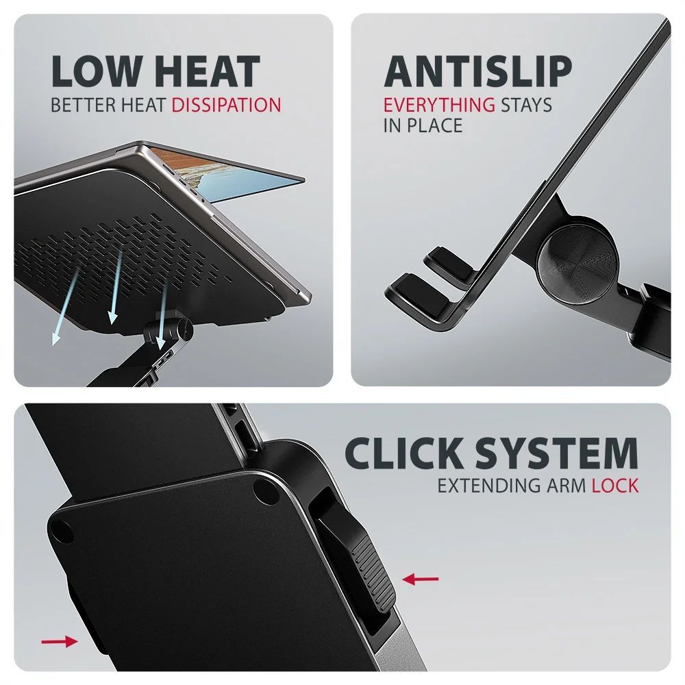 AXAGON STND-LRB stand with 360° rotation for laptops and tablets Black