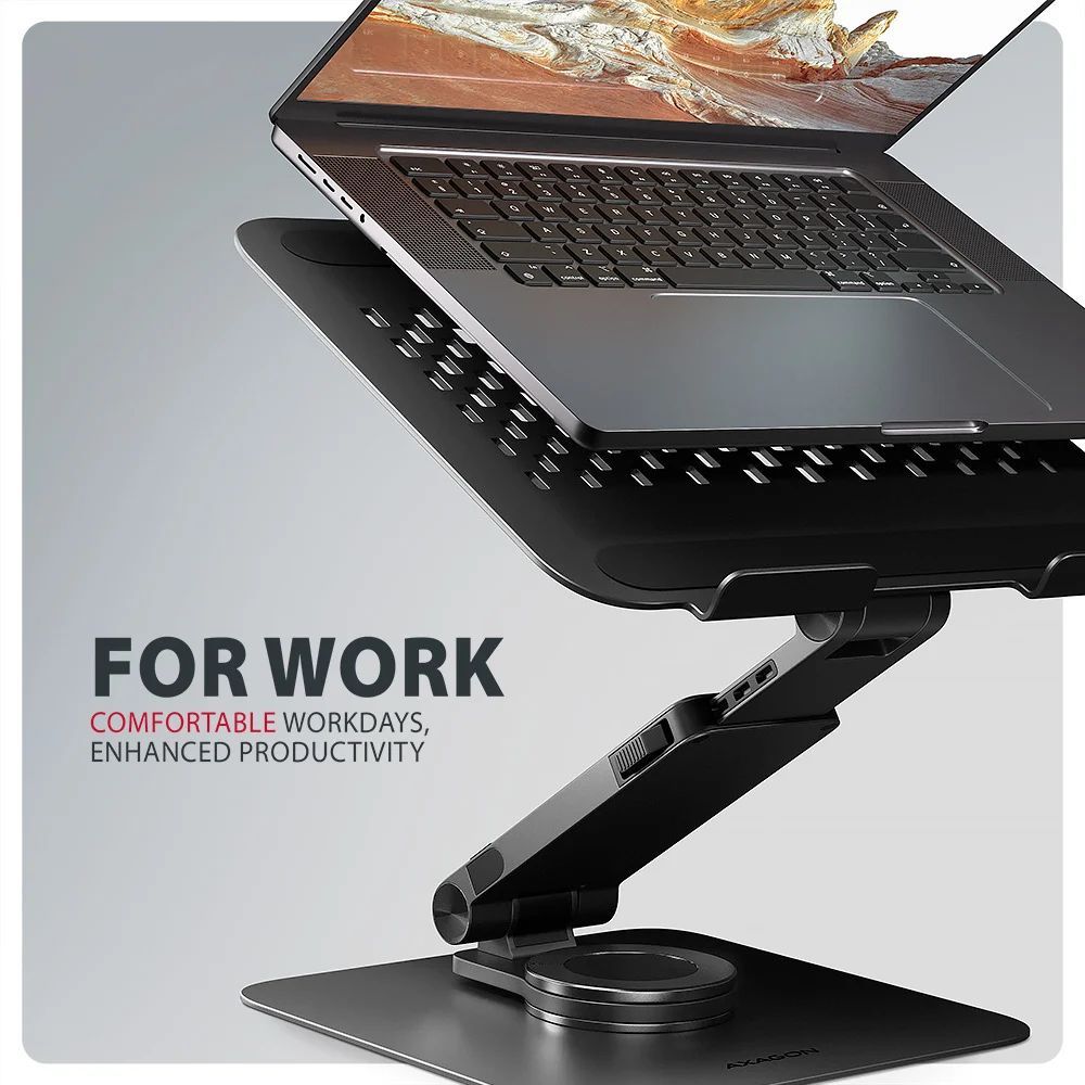 AXAGON STND-LRB stand with 360° rotation for laptops and tablets Black