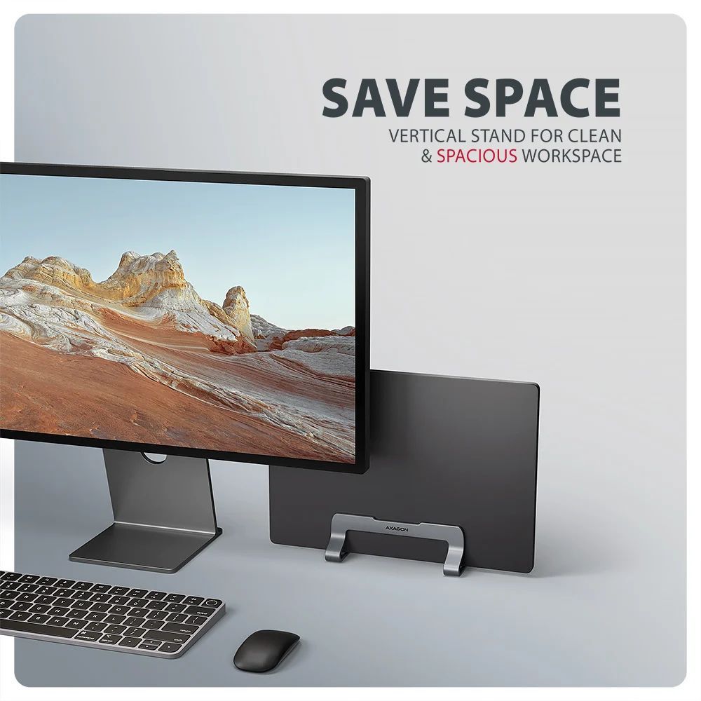 AXAGON STND-VG vertical stand for laptops and tablets Grey