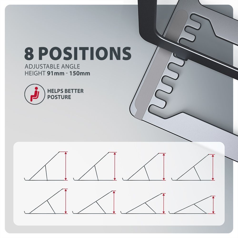 AXAGON STND-LAG stand for laptops and tablets Grey