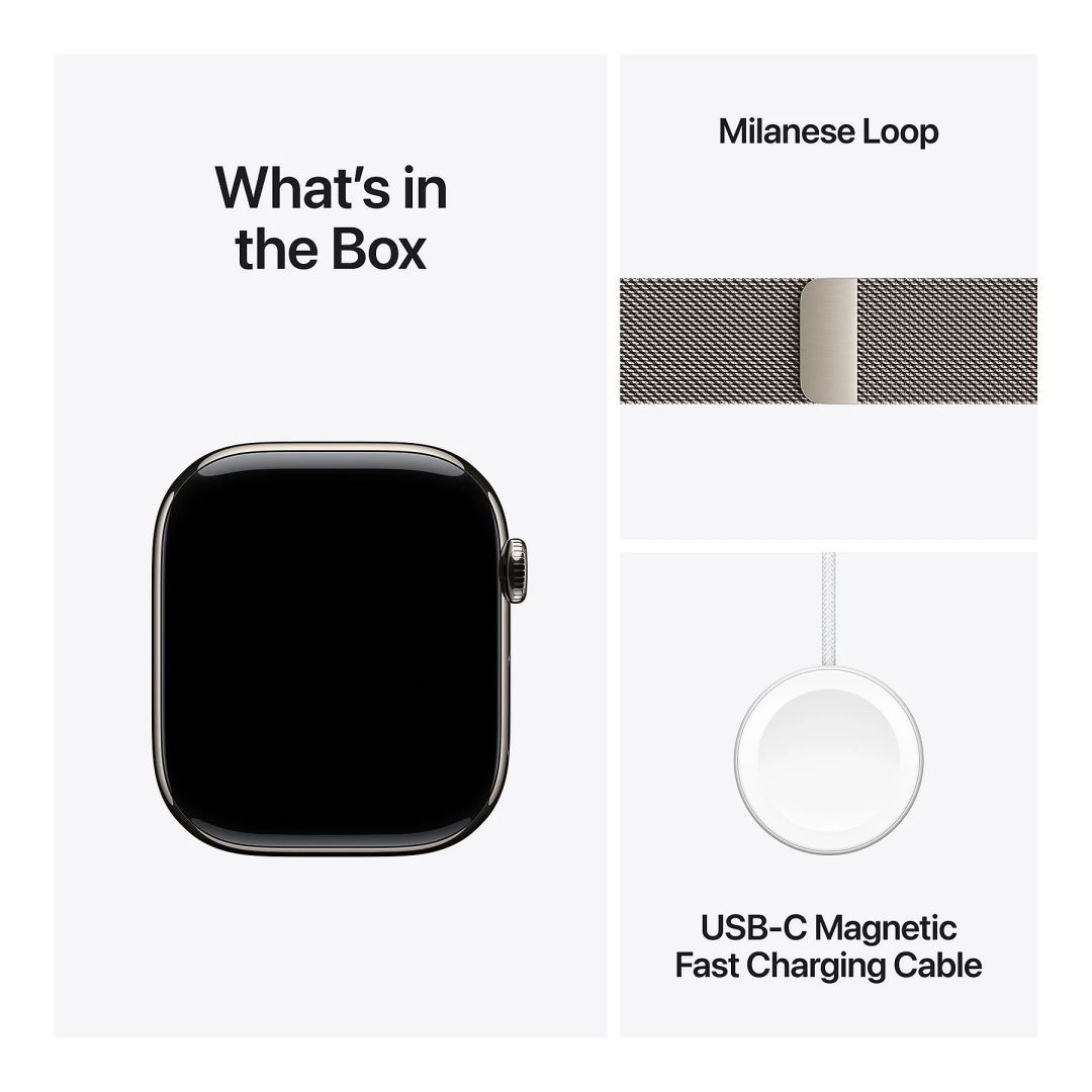 Apple Watch S11 Cellular 42mm Natural Titanium Case with Natural Milanese Loop