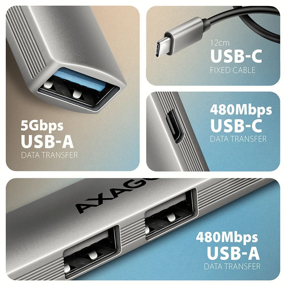 AXAGON HUE-STC ALU STRIP USB-C 4 port hub AXAGON HUE-STC ALU STRIP USB-C 4 port hub
