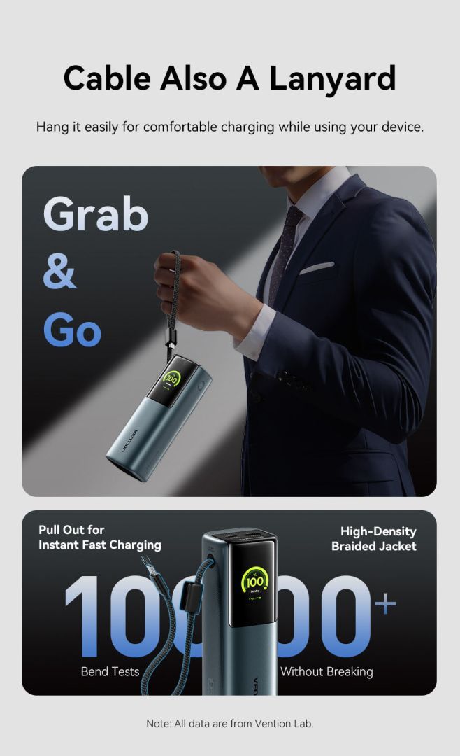 Vention Powerhive 27000mAh Power bank + cable Black