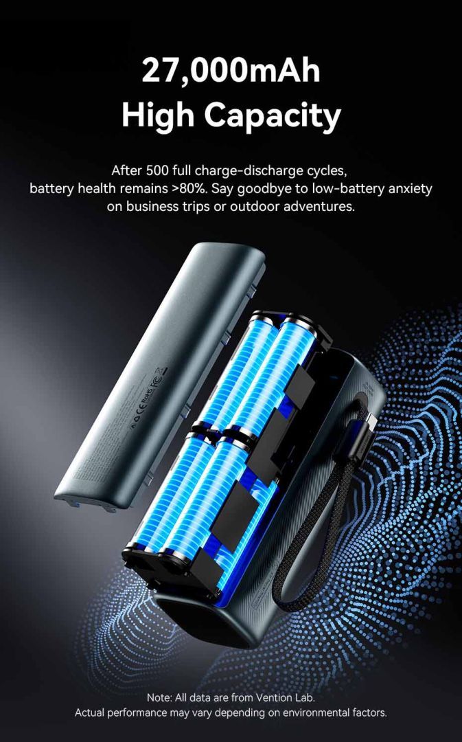 Vention Powerhive 27000mAh Power bank + cable Black