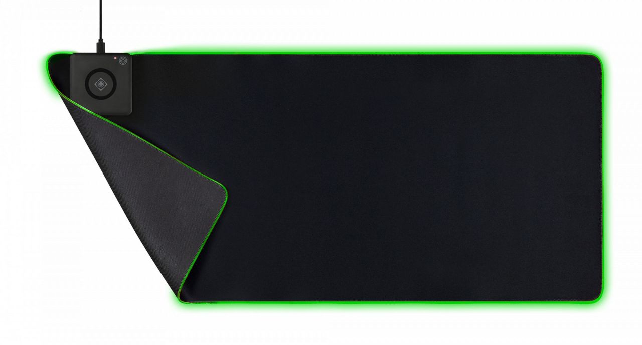 Deltaco GAM-092 Gaming Extra wide RGB with wireless charging Egérpad Black