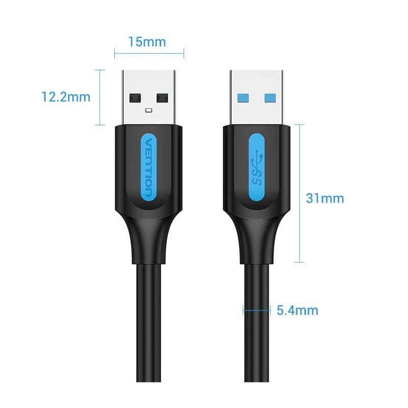 Vention USB 3.0 A Male to A Male Cable 0,5m Black