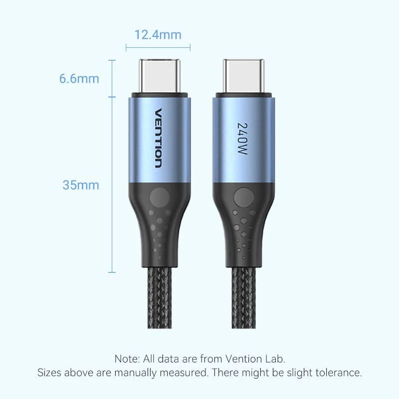 Vention USB 2.0 C Male to C Male 240W Cable 1m Black Vention USB 2.0 C Male to C Male 240W Cable 1m Black