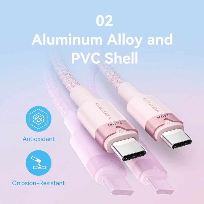 Vention USB-C to C 2.0 5A 240W cable 2m White