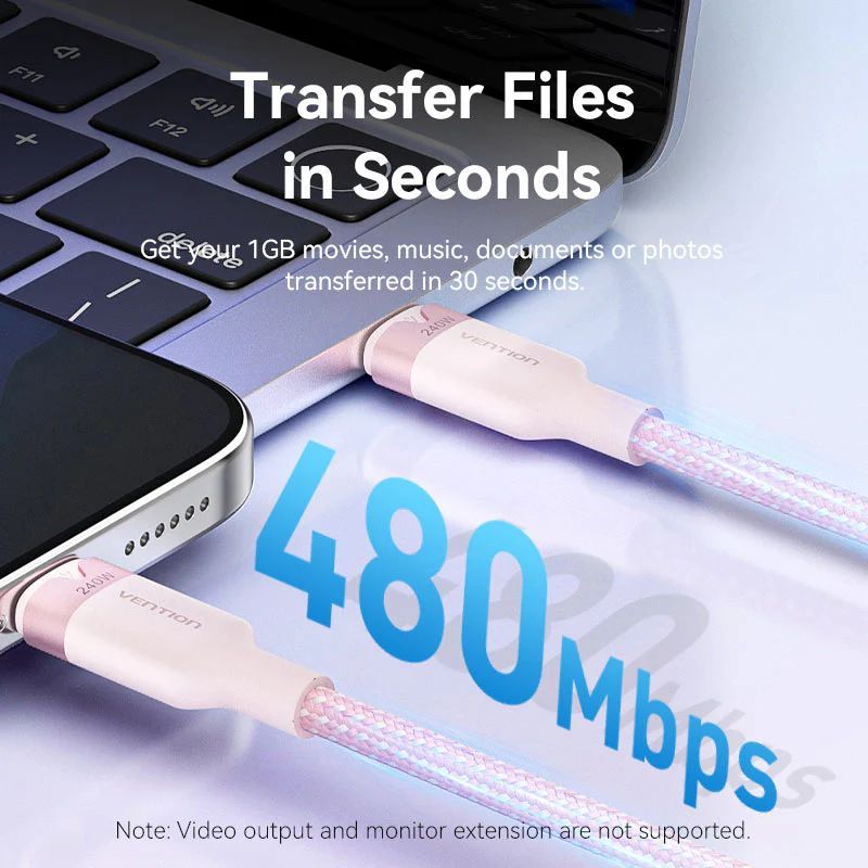 Vention USB-C to C 2.0 5A 240W cable 2m Black