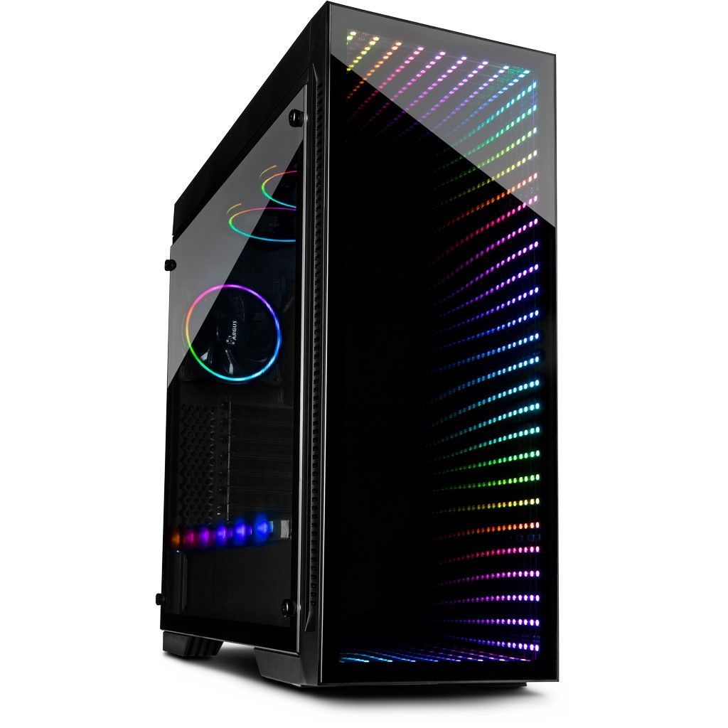 Inter-Tech X-908 Infini2 RGB Tempered Glass Black