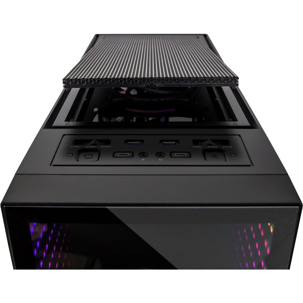 Inter-Tech X-908 Infini2 RGB Tempered Glass Black