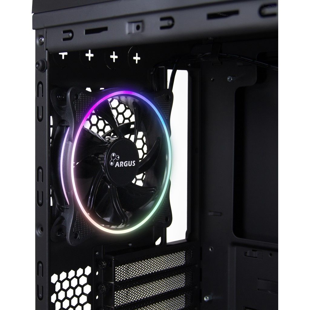 Inter-Tech X-908 Infini2 RGB Tempered Glass Black